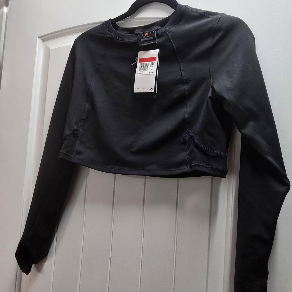 Jordan Black Long Sleeve Crop Top